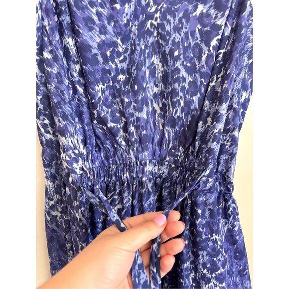 Ramy Brook Kelsie blue leopard midi dress size large - Picture 5 of 8